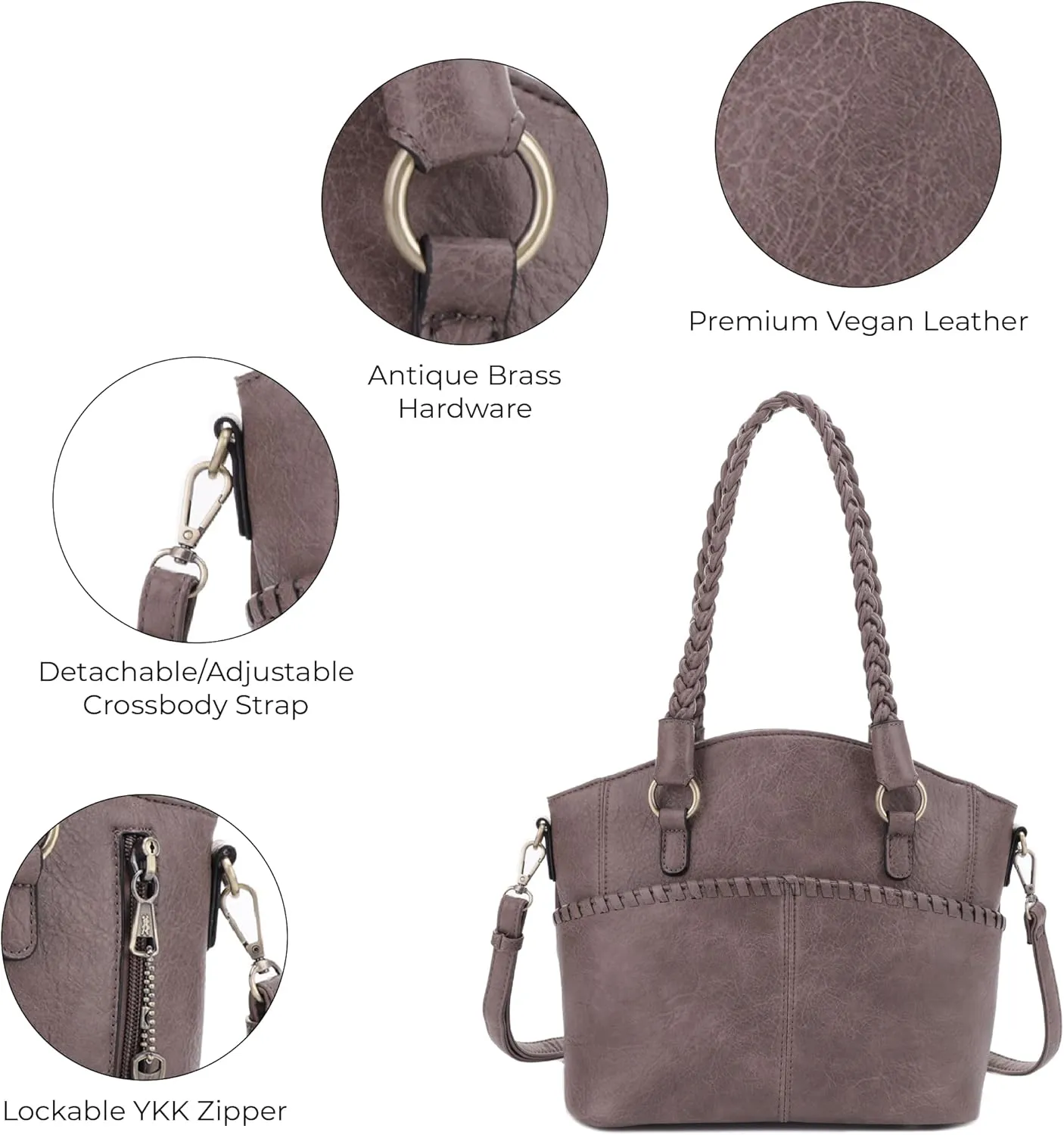 JESSIE & JAMES Bella Concealed Carry Tote Bags For Women with Lock and Key Satchel Purse Top Handle with Crossbody Strap