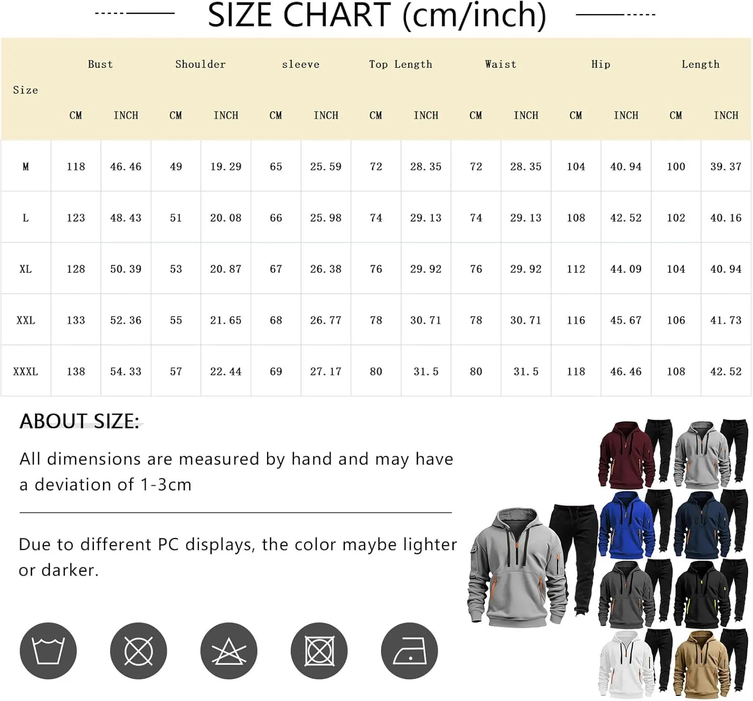 JJHAEVDY Mens Sweatsuit 2 Piece Drawstring Outfit Hooded Long Sleeve Sweatsuit Fall Gym Jogging Suits Comfy Thermal Tracksuit