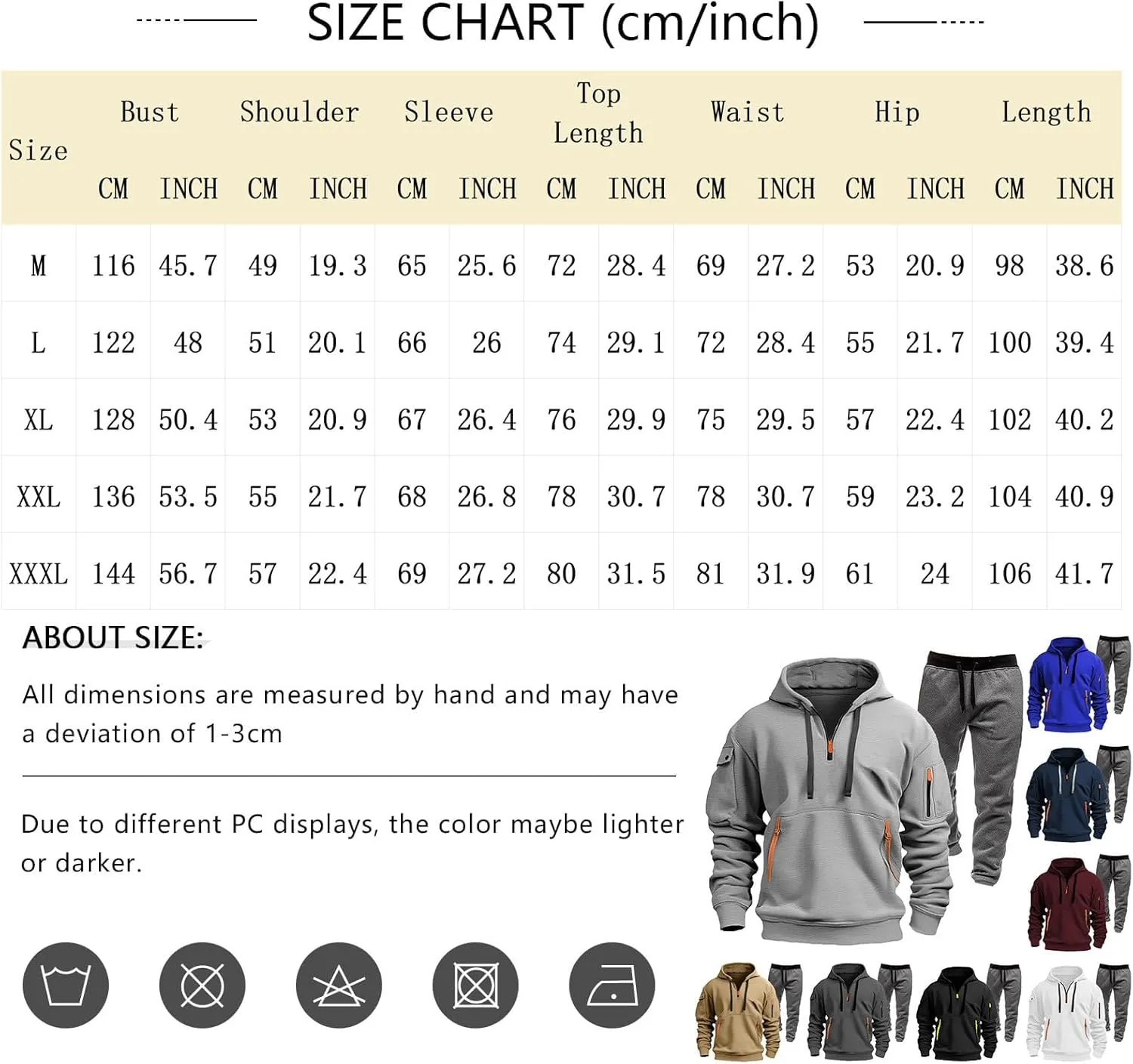 JJHAEVDY Mens Sweatsuit 2 Piece Long Sleeve Sweatsuits Hooded Drawstring Outfit Casual Sport Tracksuit Warmer Gym Tracksuits