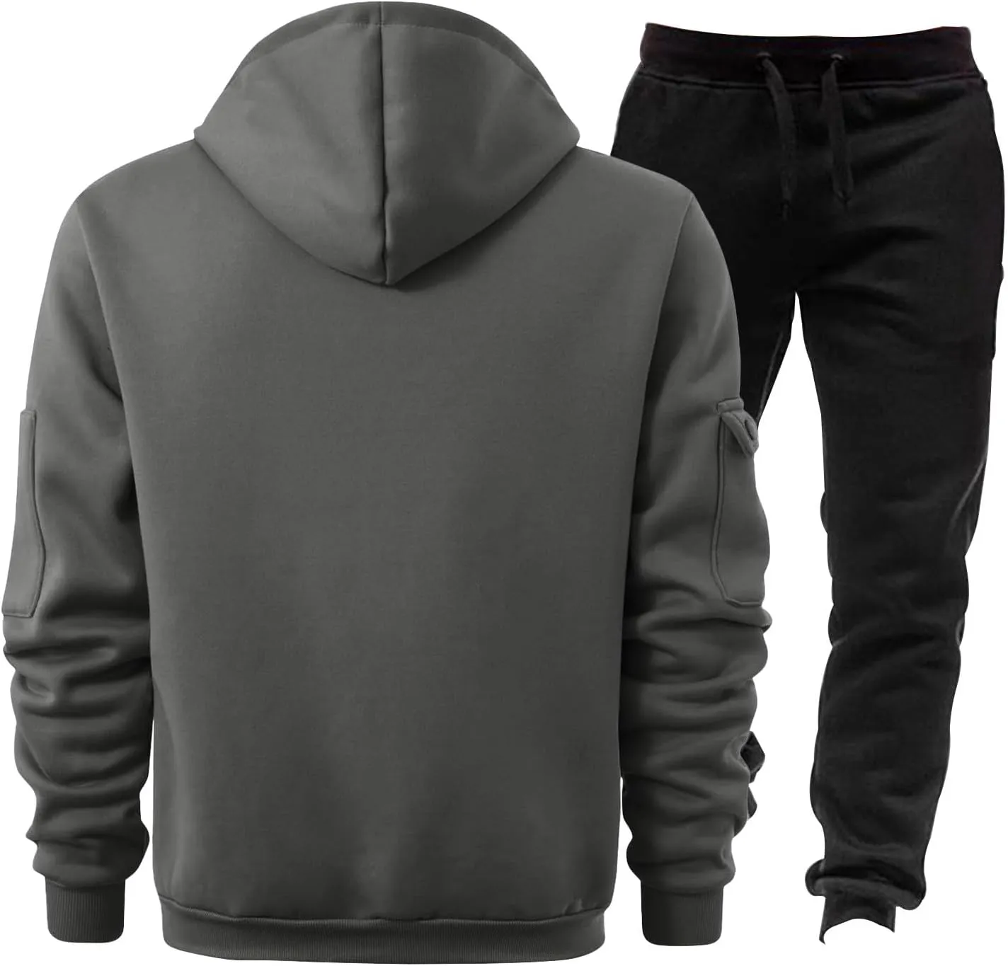 JJHAEVDY Mens Sweatsuit Drawstring Hooded Outfit 2 Piece Long Sleeve Tracksuit Thermal Gym Tracksuits Athletic Casual Outfits