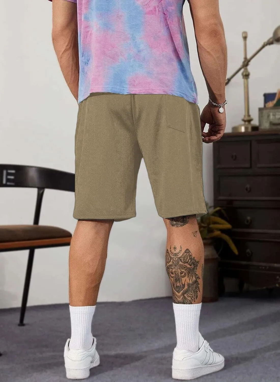 JMIERR Mens Cotton Sweat Shorts with 3 Pockets Workout Lounge Jogger Athletic Shorts 7 inch Inseam Running Shorts