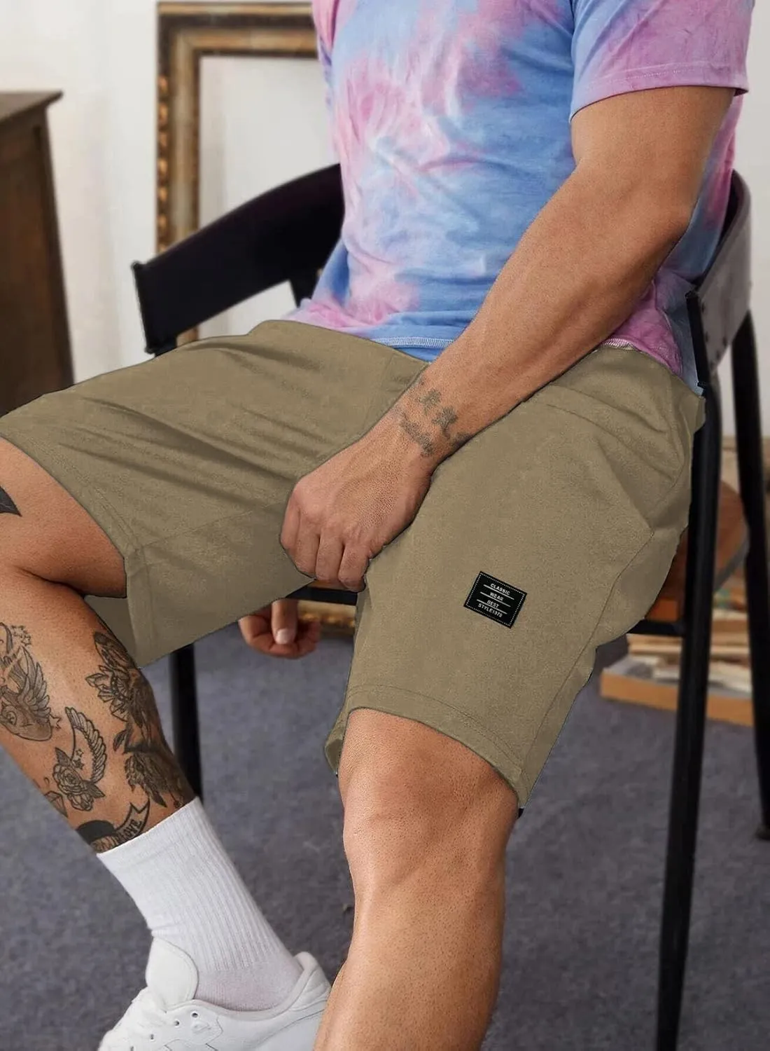 JMIERR Mens Cotton Sweat Shorts with 3 Pockets Workout Lounge Jogger Athletic Shorts 7 inch Inseam Running Shorts