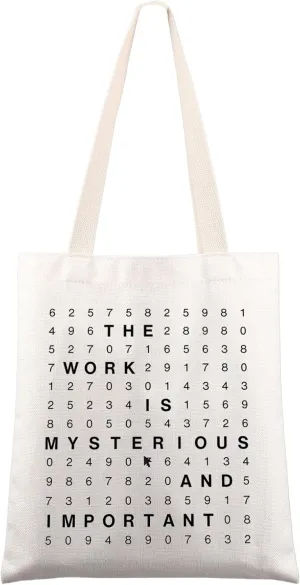 JNIAP Lumon Tote Bag Macrodata Refinement Gift Computer Scary Numbers Gifts The Work Is Mysterious And Important Shoulder Bag