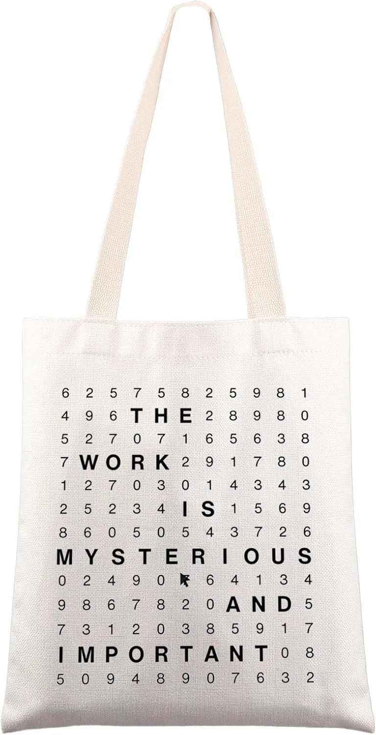JNIAP Lumon Tote Bag Macrodata Refinement Gift Computer Scary Numbers Gifts The Work Is Mysterious And Important Shoulder Bag
