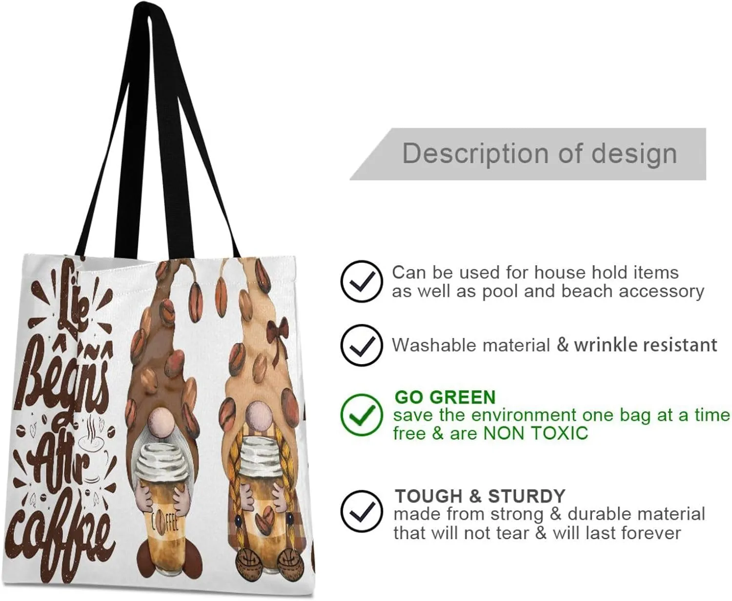 JSTEL Canvas Tote Bag for Women with Pocket, Work Tote Purse Canvas Shopping Bag
