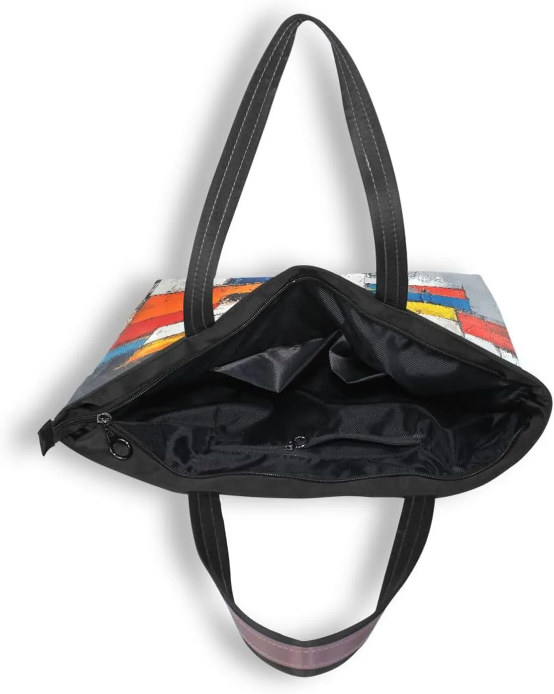 JSTEL Tote Bag for Women with Zipper,Polyester Tote Purse Holiday Tote Bag Work Handbag Women Gift