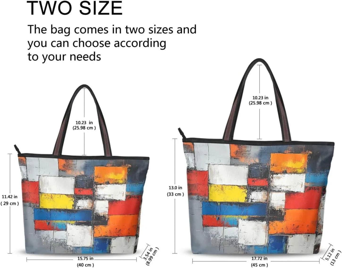 JSTEL Tote Bag for Women with Zipper,Polyester Tote Purse Holiday Tote Bag Work Handbag Women Gift