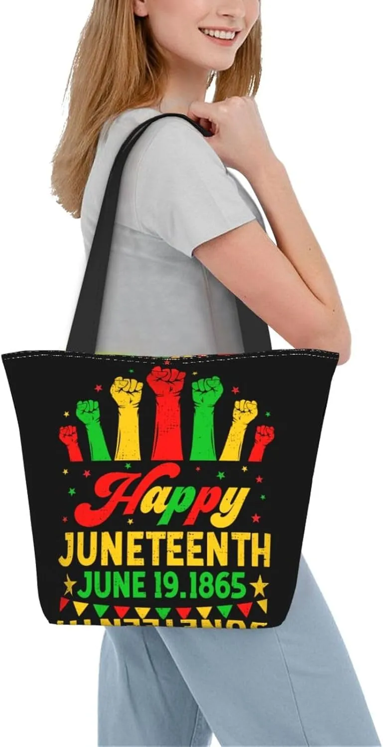 Juneteenth 1865 Sunflower Black History Month Women's Tote Bag Lightweight Shopping Handbag Travel Shoulder Bag