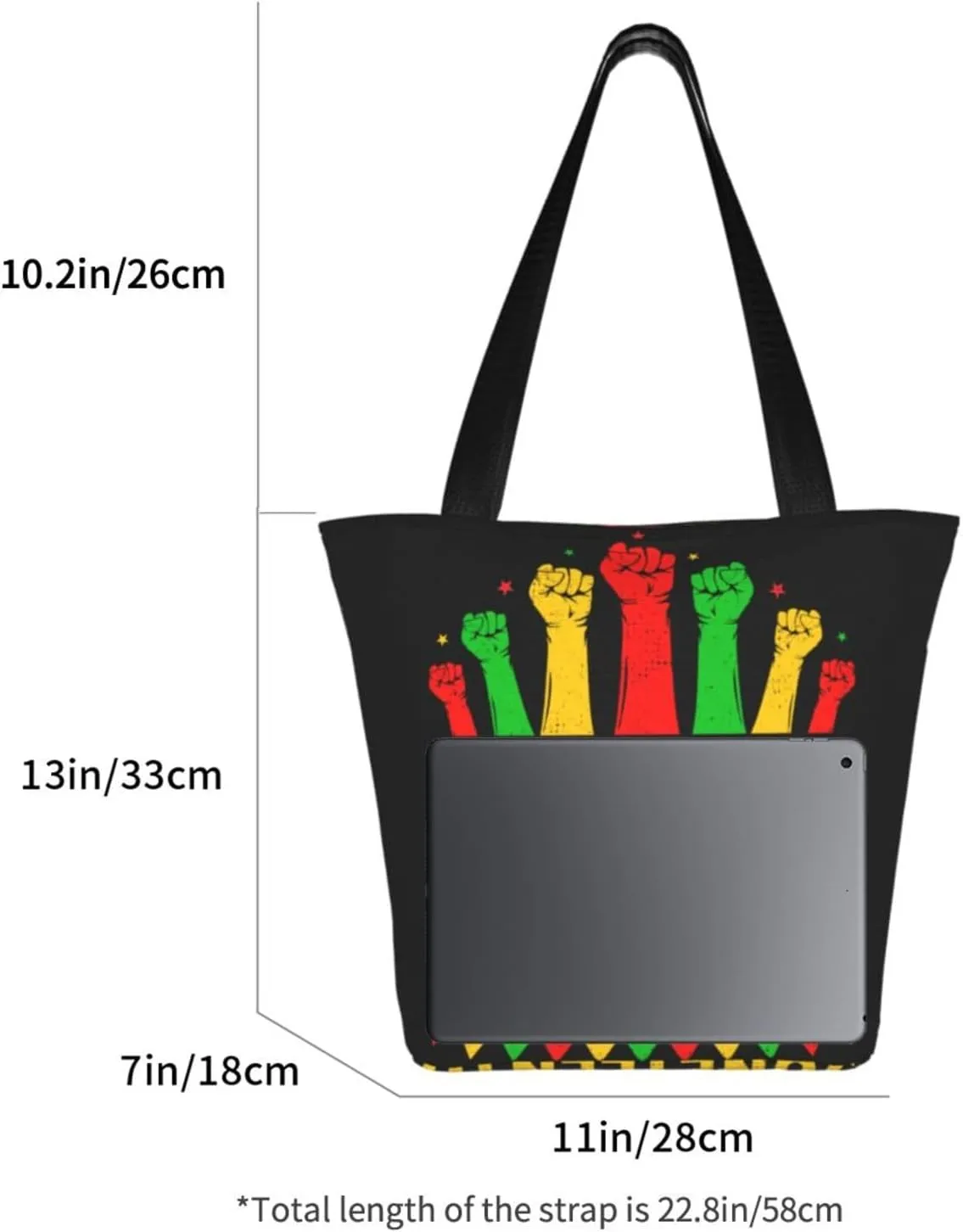 Juneteenth 1865 Sunflower Black History Month Women's Tote Bag Lightweight Shopping Handbag Travel Shoulder Bag