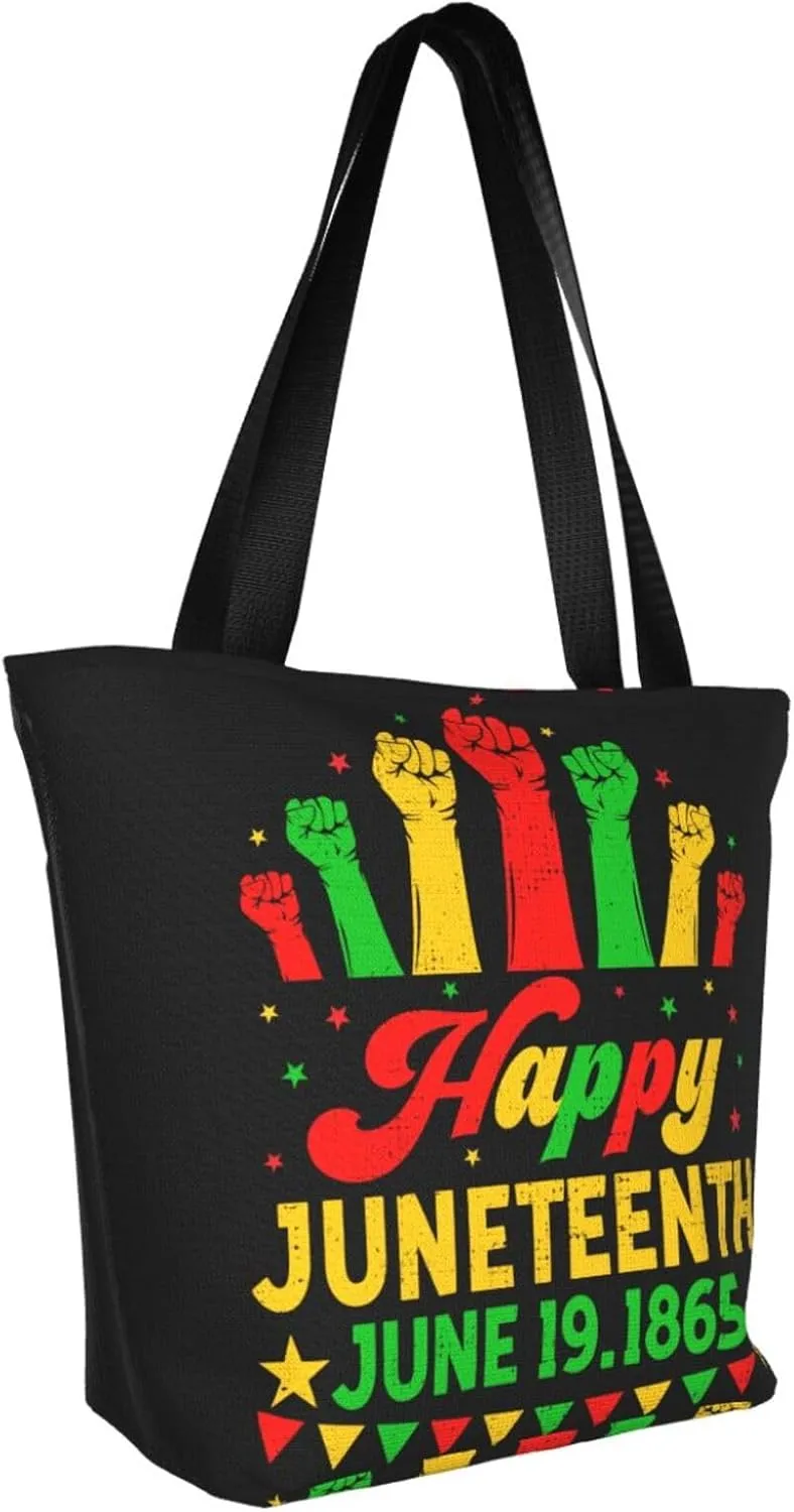 Juneteenth 1865 Sunflower Black History Month Women's Tote Bag Lightweight Shopping Handbag Travel Shoulder Bag