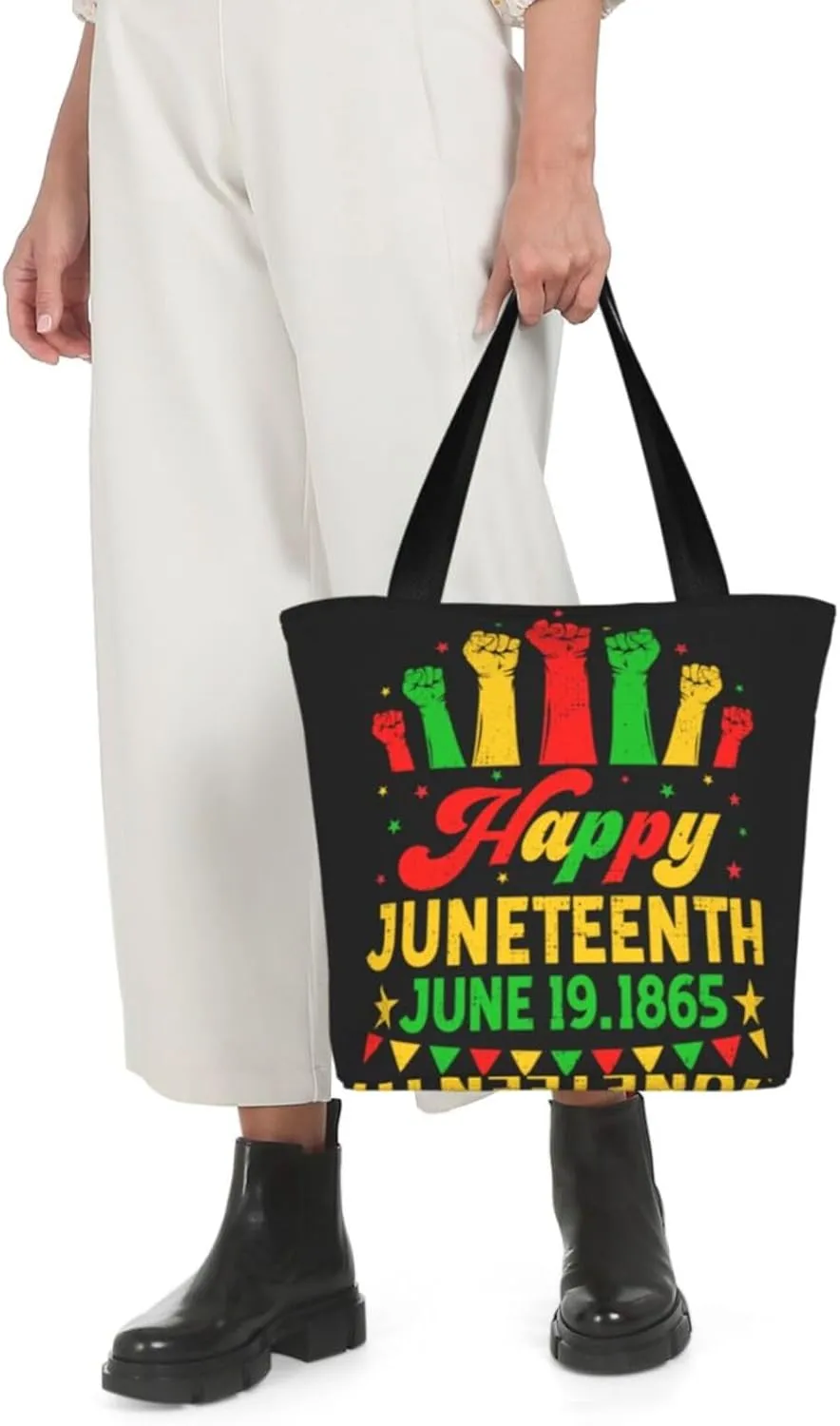 Juneteenth 1865 Sunflower Black History Month Women's Tote Bag Lightweight Shopping Handbag Travel Shoulder Bag