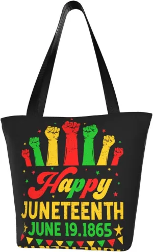 Juneteenth 1865 Sunflower Black History Month Women's Tote Bag Lightweight Shopping Handbag Travel Shoulder Bag