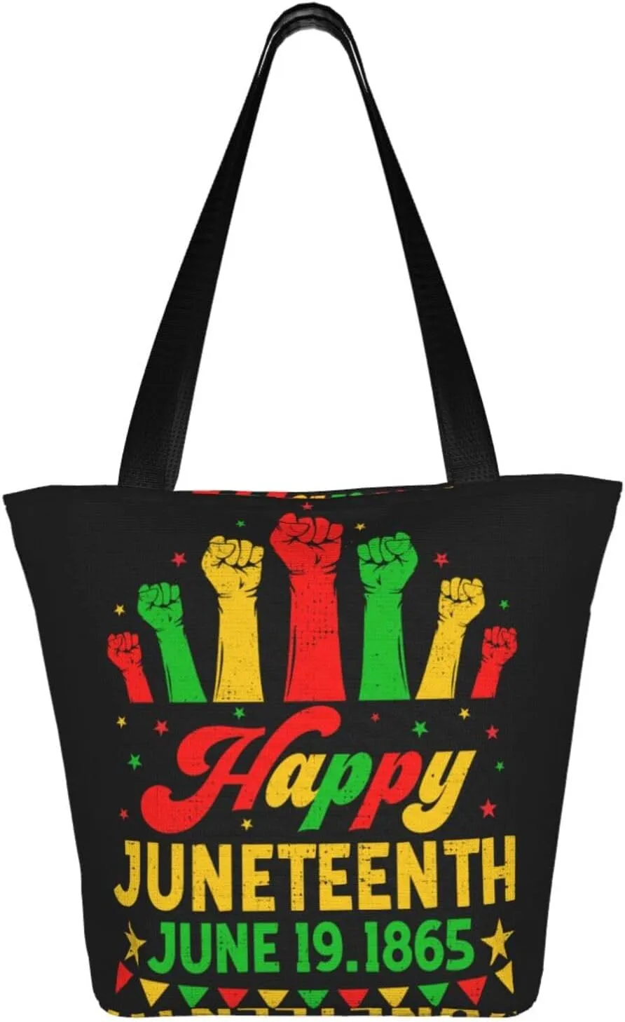 Juneteenth 1865 Sunflower Black History Month Women's Tote Bag Lightweight Shopping Handbag Travel Shoulder Bag