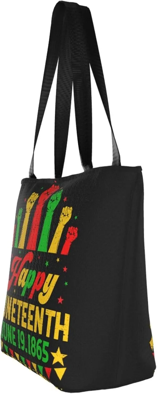 Juneteenth 1865 Sunflower Black History Month Women's Tote Bag Lightweight Shopping Handbag Travel Shoulder Bag