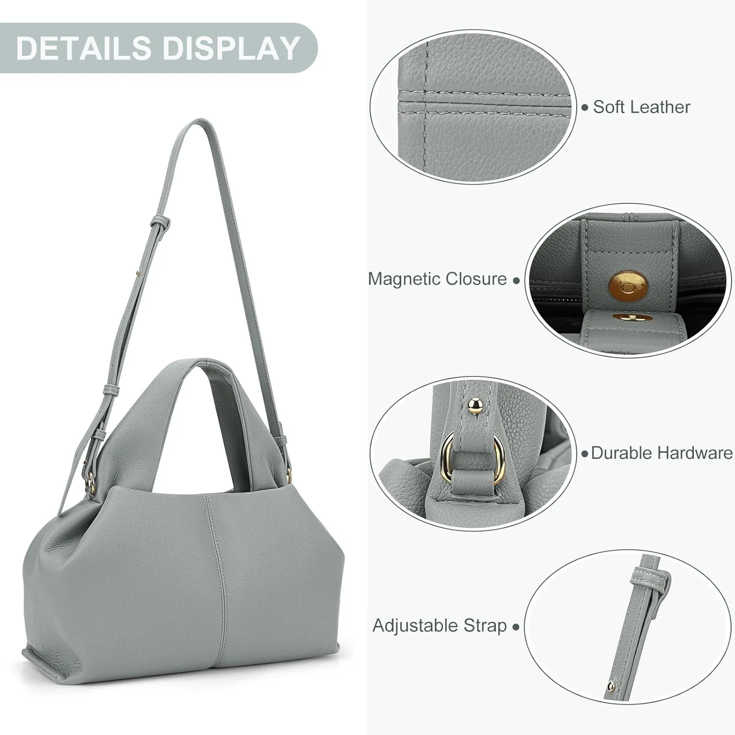 Juoxeepy Crossbody Bag Purse Satchel Handbag for Women Shoulder Bag Chic Dumpling Cloud Bag Clutch Purse