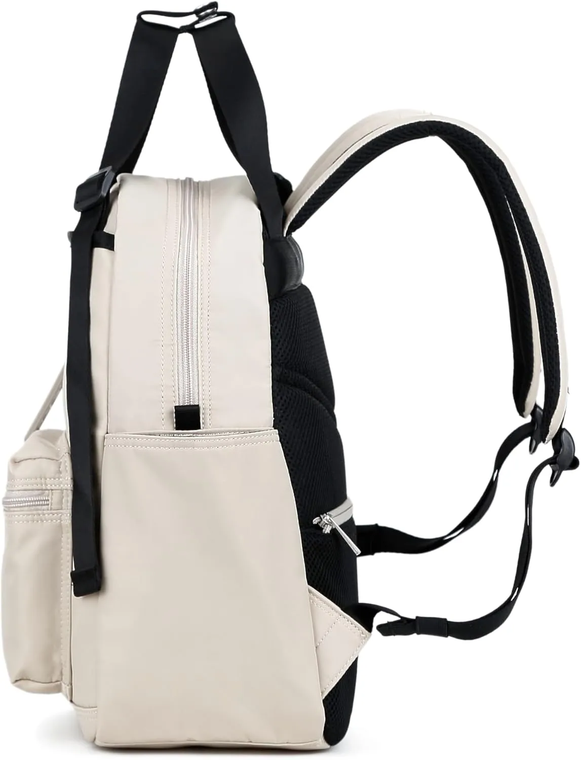 Kah&Kee Backpack Purse For Women Man Convertible Backpack Tote With Laptop Compartment 14 Inch Work Backpacks Waterproof Nurse Teacher Bag College Tote Daypack (Beige)