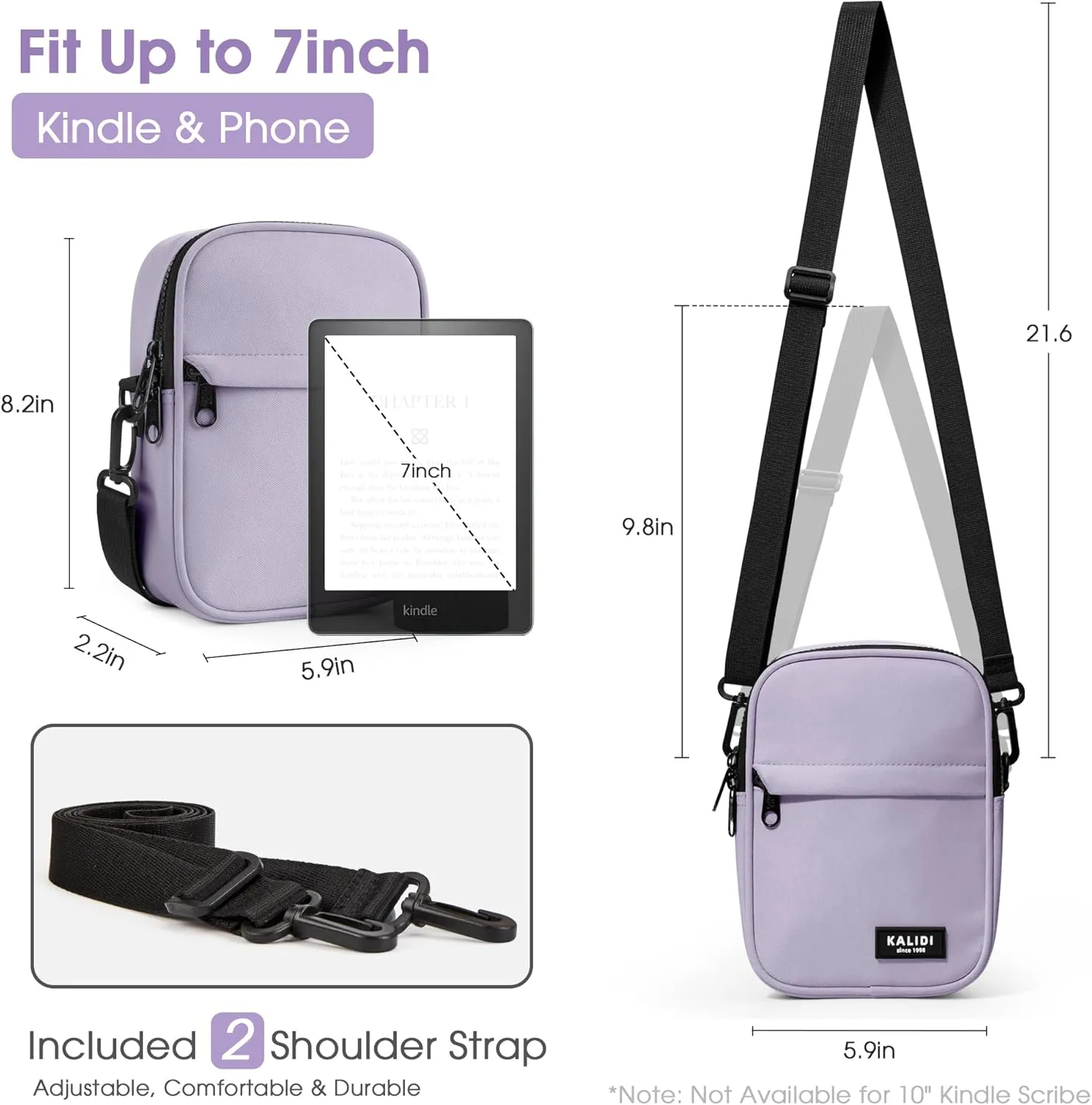 KALIDI Crossbody Sling Bag for Women Men Multi Position Small Purse Waist Fanny Pack with 2 Adjustable Strap