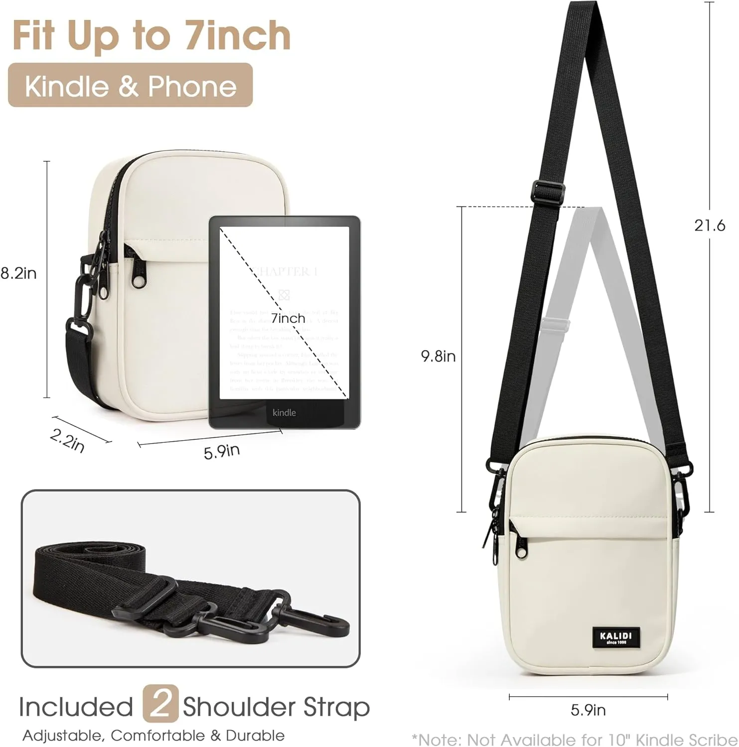 KALIDI Crossbody Sling Bag for Women Men Multi Position Small Purse Waist Fanny Pack with 2 Adjustable Strap