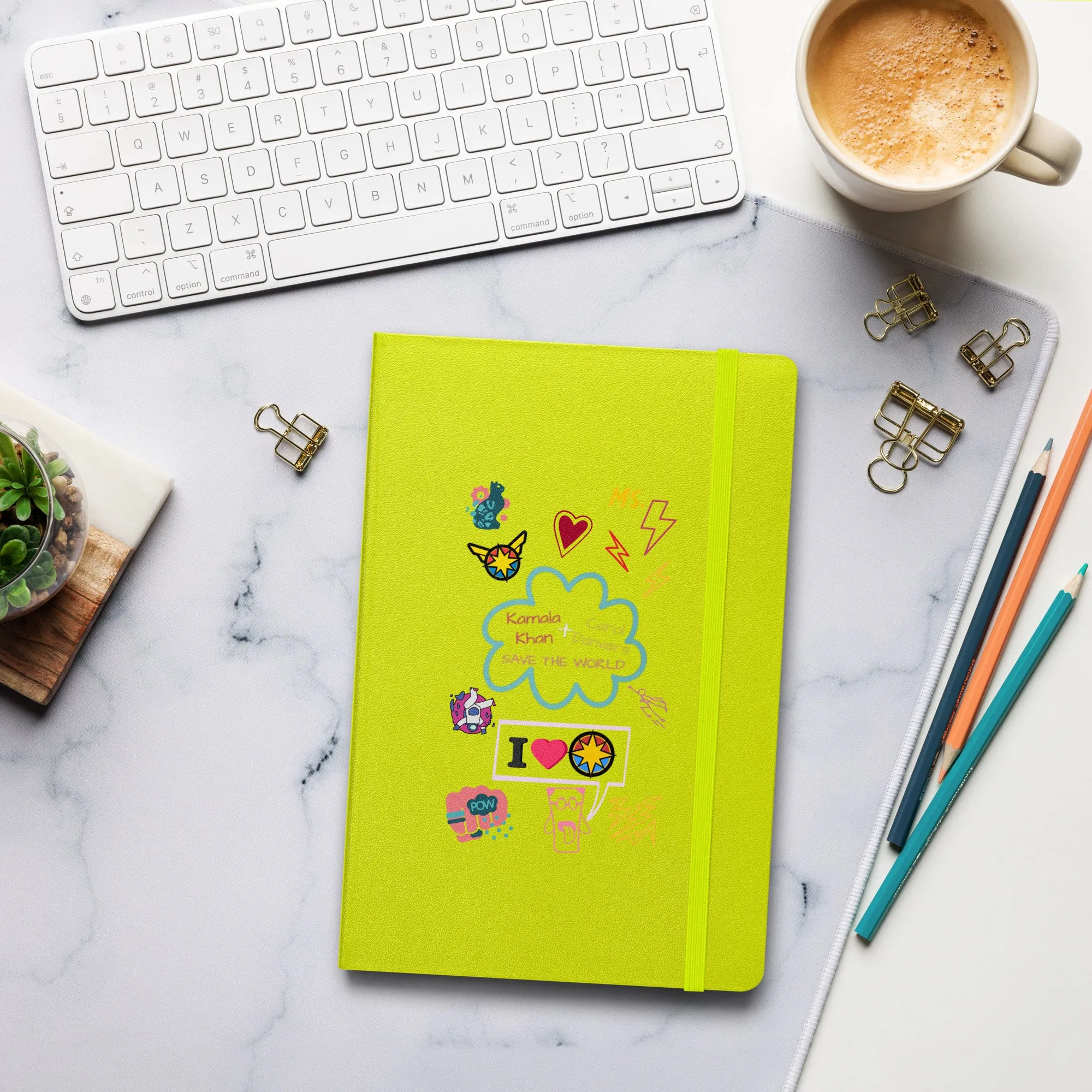 Kamala Khan   Carol Danvers Doodle Sketch Art Hardcover Notebook