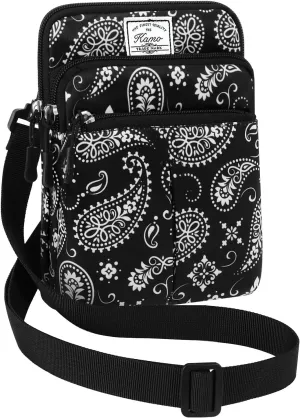 KAMO Multifunction Phone Waist Bag - One Shoulder Diagonal Cross Bag, Smart Case, Outdoor Triple Zip Hipster Crossbody Purse for Women & Men