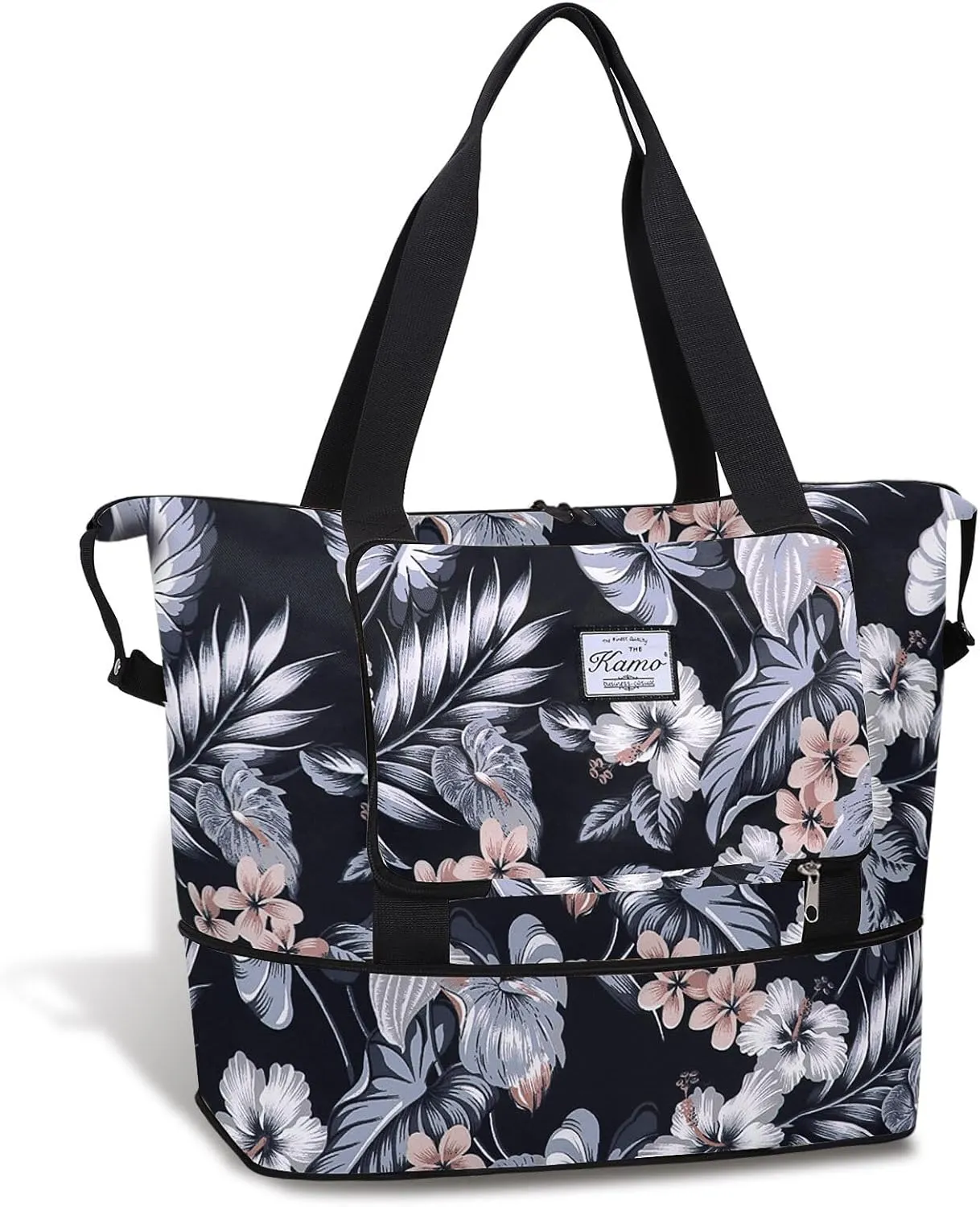 KAMO Travel Duffle Bag Expandable Weekender Overnight Bag With Wet Pocket, Foldable Tote Bag with Multiple Pockets Sports Gym Bag for Travel Yoga