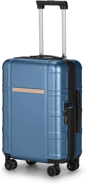 Karl home 20in Carry On Luggage Airline Approved Expandable Lightweight Hard Shell Suitcases with Wheels Built-In TSA Luggage Bag for Business/Travel Blue
