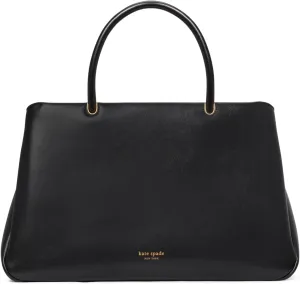 kate spade new york Grace FINE Grain Leather Large Satchel, Black