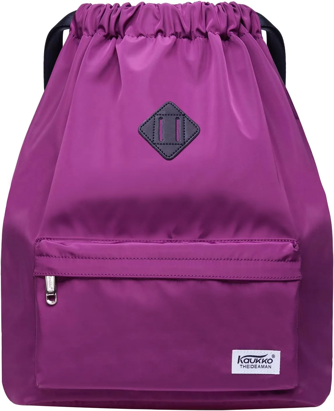 KAUKKO Drawstring Sports Backpack Gym Yoga Bag Shoulder Rucksack for Men and Women(1031-2-PURPLE)