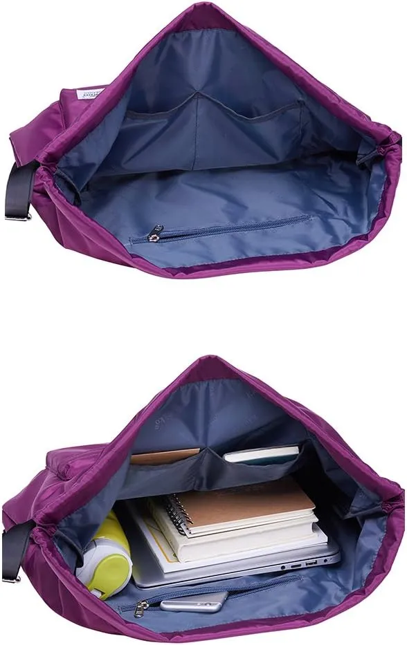 KAUKKO Drawstring Sports Backpack Gym Yoga Bag Shoulder Rucksack for Men and Women(1031-2-PURPLE)