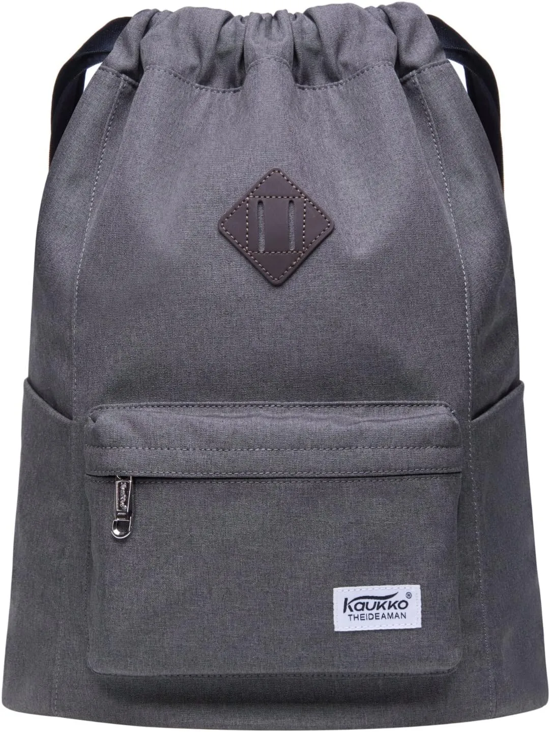 KAUKKO Drawstring Sports Backpack Gym Yoga Bag Shoulder Rucksack for Men and Women(2031-GRAY)