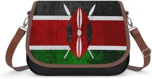Kenya Flag Crossbody Shoulder Messenger Women Bag Pu Leather Office Work Business for Handbag Crossbody Bag