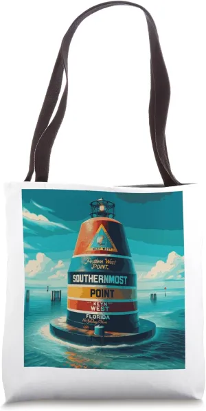 Key West Southernmost Buoy in water Florida keys Tote Bag