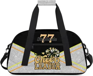 Kids Duffle Bag Personalized Gym Bag Overnight Bags, Ideal for Travel and Sports, Suitable for Men Women for Gym, Dance, Yoga, Durable Waterproof Sport Overnight Handbags Cheerleader Yellow