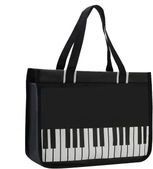 KingPoint Piano Key Music Note Handbag Music Theme Tote Bag Music Shoulder Bag Reusable Multipurpose Shopping Bag