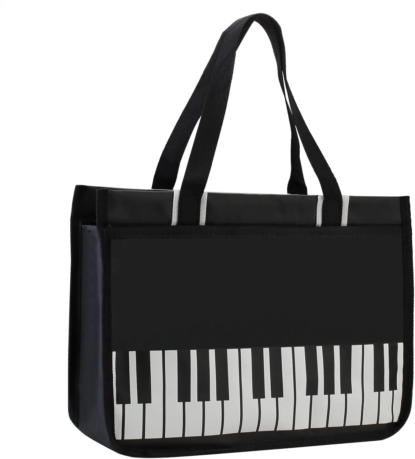 KingPoint Piano Key Music Note Handbag Music Theme Tote Bag Music Shoulder Bag Reusable Multipurpose Shopping Bag