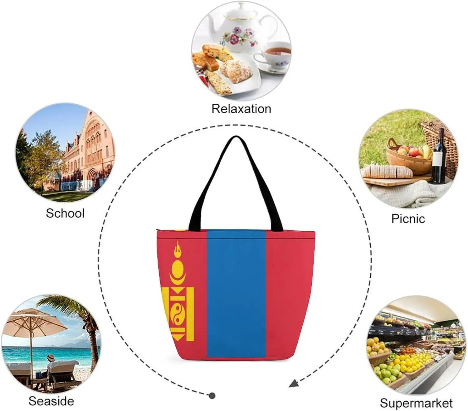 KiRYu East Timor Flag Women's Practical Tote Handbag with Zipper for Travel and Gym Use