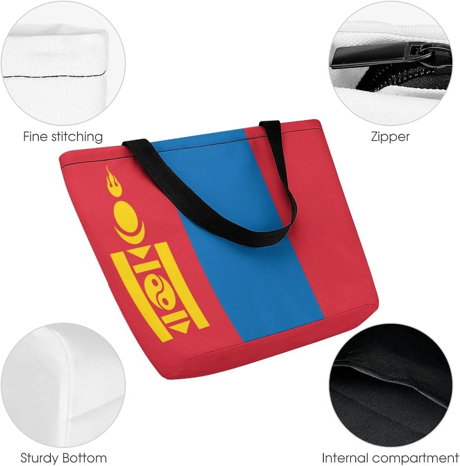 KiRYu East Timor Flag Women's Practical Tote Handbag with Zipper for Travel and Gym Use