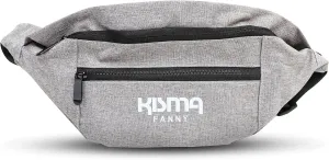 Kisma Casual Waist Fanny Pack for Men and Women with Adjustable Crossbody Waist and Shoulder Strap and Multiple Zippered Pockets for Hands-Free Travel Storage (Grey)