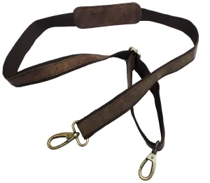 KK's LEATHER Adjustable Padded Replacement Shoulder Strap with Metal Swivel Hooks for Messenger, Laptop, Camera, Duffle Bags & More