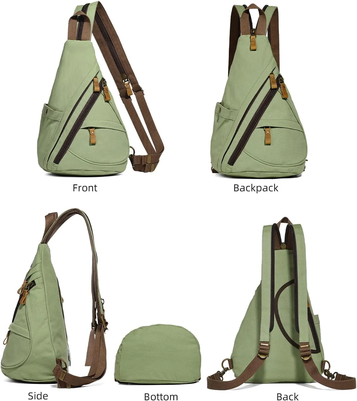 KL928 Canvas Sling Bag - Small Crossbody Backpack Shoulder Casual Daypack Rucksack for Men Women(Large Version)