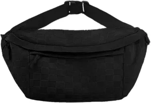 KlaOYer Checkered Fanny Pack for Women Travel Waist Pack Plaid Sling Bag Trendy Fashion Crossbody Purse Belt Chest Handbag (Black)