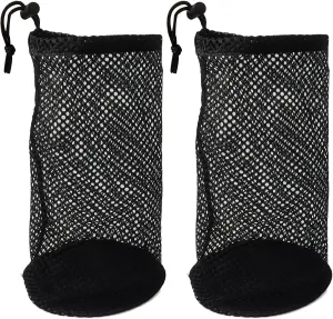 Klmnop 2Pcs Golf Ball Pouch, Mesh Bag Holds 48-56 Balls, Tee Pouch with Drawstring Storage