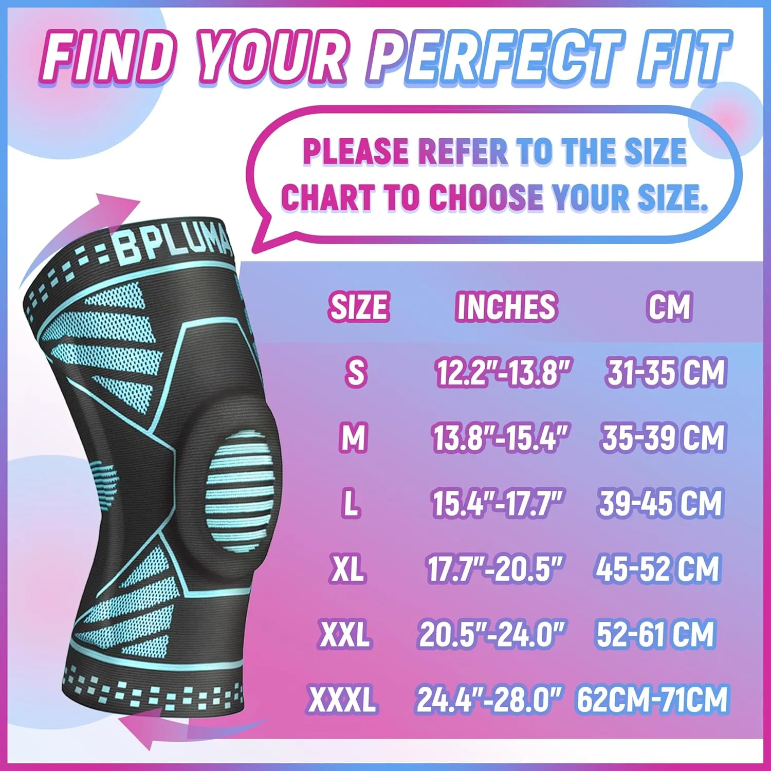 Knee Brace for Women Man, Compression Sleeve with Patella Pad Bilateral Stabilizers, Support for Meniscus Tear, Weightlifting, Arthritis Pain
