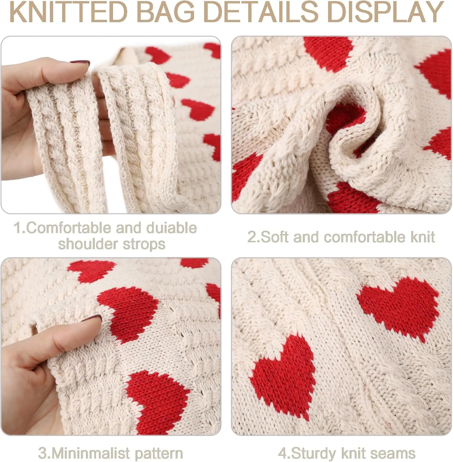 Knitted Shoulder Tote Bag Large Crochet Beach Bag Hobo Bag Aesthetic Tote Handbags for Women