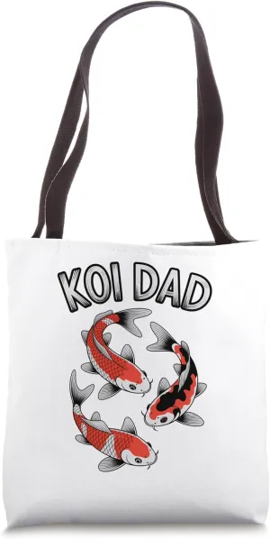 Koi Fish Japan Koi Carp Fishes Pond Lover Gift For Dad Men Tote Bag