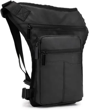 KPYWZER Outdoor Thigh Drop Leg Bag for Men Women Waist Fanny Pack Motorcycle Ride Crossbody Shoulder Riding Travel Hiking Tactical 01-Black