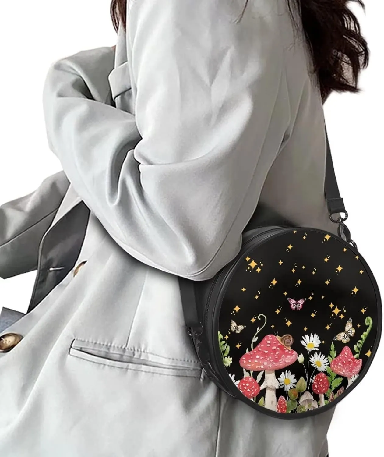 Kuiaobaty Clock Purse Women Shoulder Handbag Casual Round Crossbody Bag PU Leather Tote Bag Stylish Satchel Bag