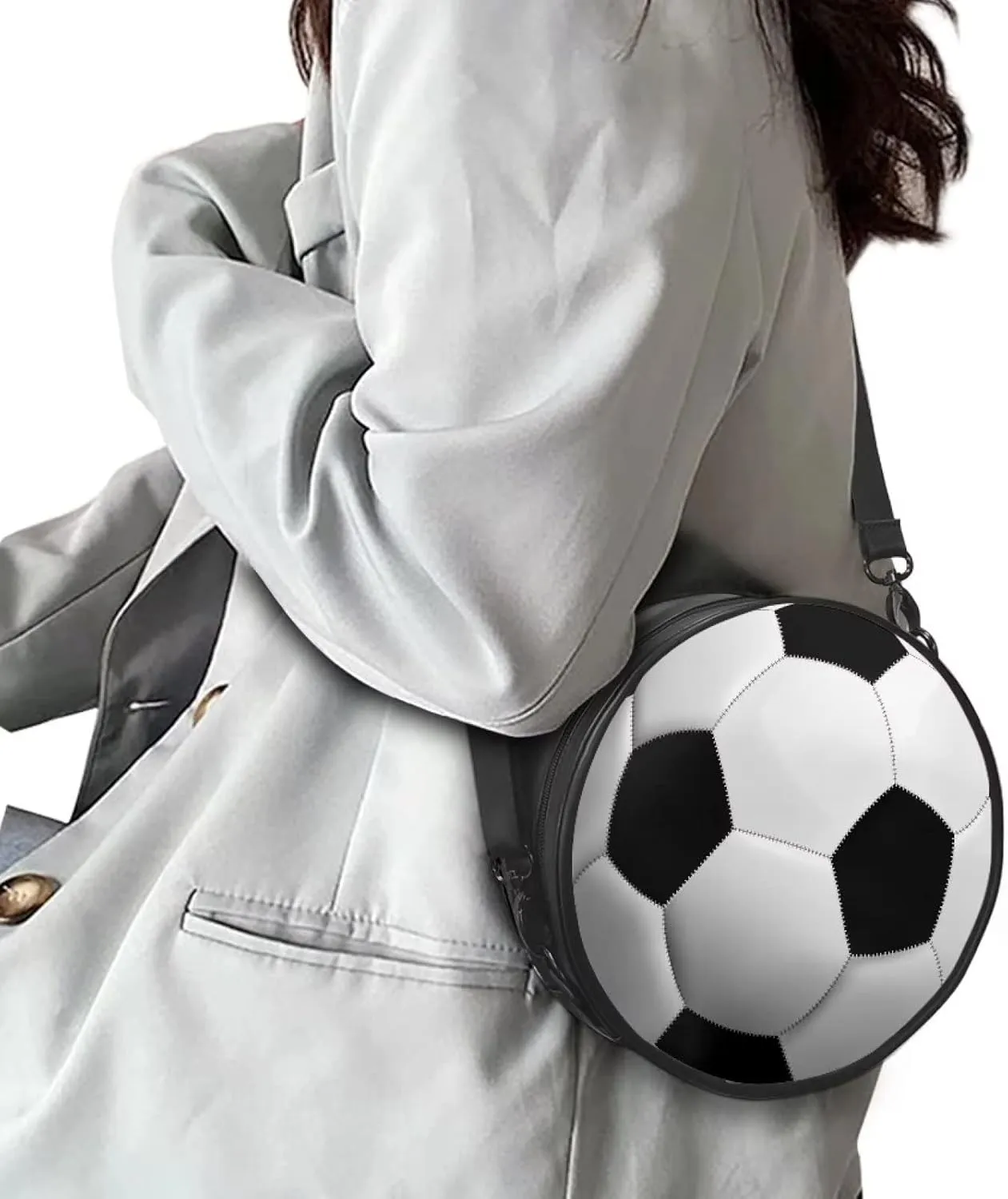 Kuiaobaty Sport Style Round Purse Women Men Casual Shoulder Tote Crossbody Handbag Adjustable Shoulder Satchel