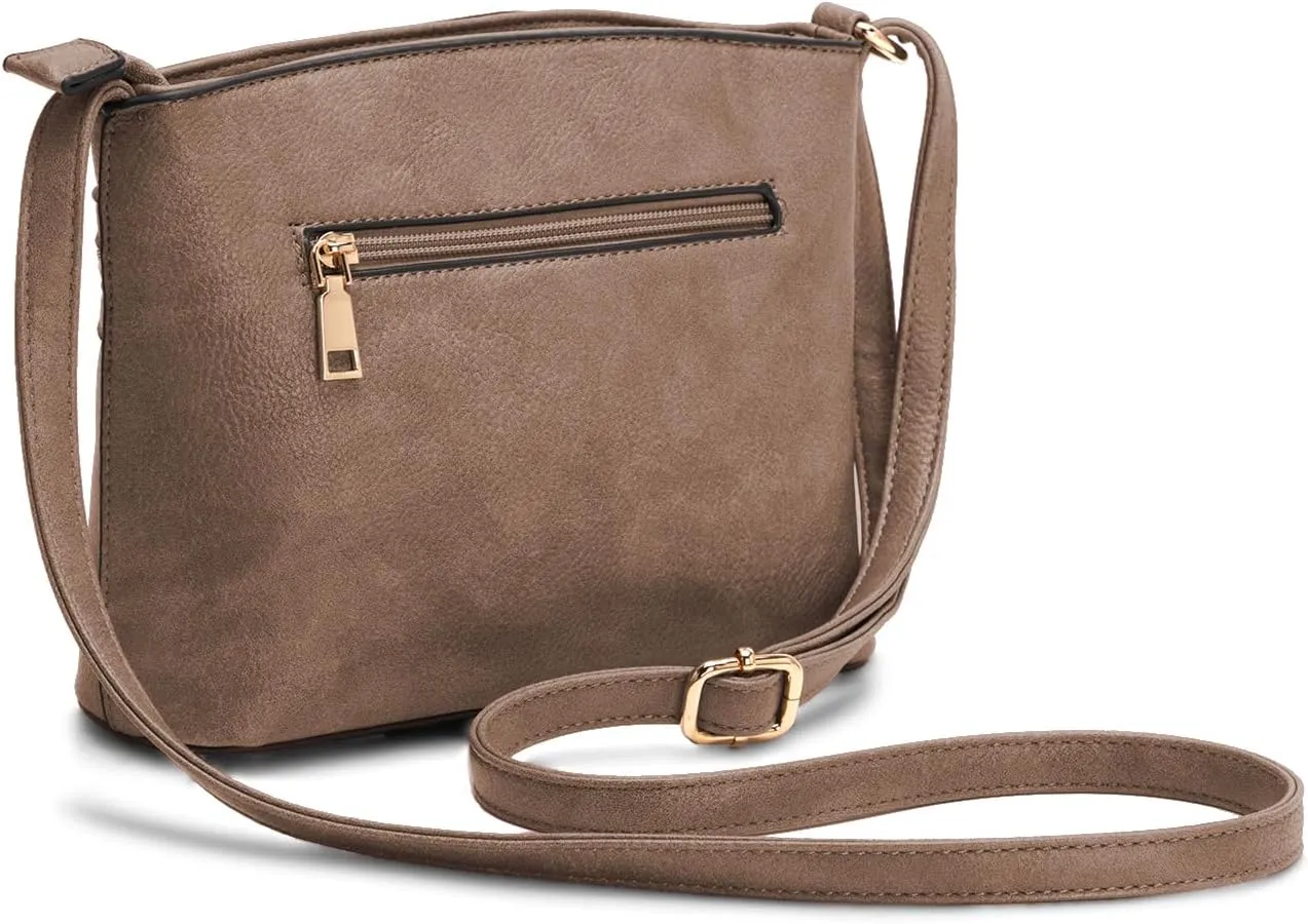 LA TERRE Zipper Pocket Crossbody Bags, Lightweight Medium Crossbody Purses Women's Shoulder Handbags