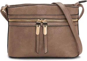 LA TERRE Zipper Pocket Crossbody Bags, Lightweight Medium Crossbody Purses Women's Shoulder Handbags